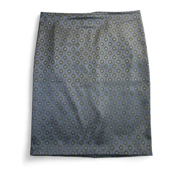 Ann Taylor Factory Women's Patterned Skirt Blue Black Zipper Size 16 - Picture 1 of 6